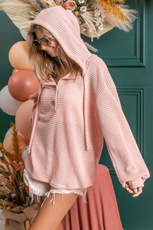 Loft waffle on sale hoodie