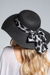 Leopard Print Bow Sun Hat