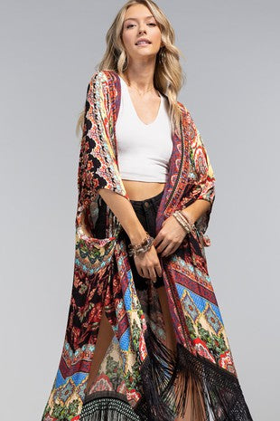 Marigold Fringe Kimono