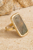 Natural Stone Rectangle Ring