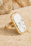 Natural Stone Rectangle Ring