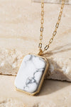 Semi-Precious Stone Charm Necklace