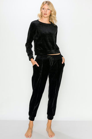 Velour sweatshirt and joggers - 2 pieces