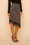 Eyelash Lace Asymmetrical Skirt