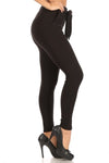 Boho Tie Skinny Pants-Black