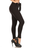 Boho Tie Skinny Pants-Black