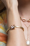 Crystal Matte Metal Hinge Bracelet