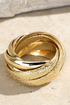 Brass Layered Sandblast Twist Ring