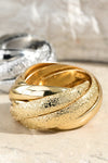 Brass Layered Sandblast Twist Ring