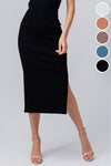 Rib Knit Midi Skirt