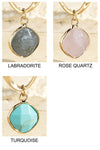 Tear Drop Semi-Precious Stone Drop Hoops