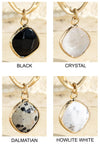 Tear Drop Semi-Precious Stone Drop Hoops