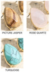 Semi-Precious Tear Drop Earrings