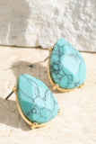 Semi-Precious Tear Drop Earrings