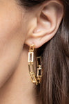 Metal Link Dangle Hoops
