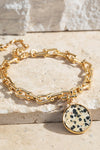 Stone and U Chain Bracelet