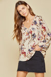 Floral Ruffle Tie Top