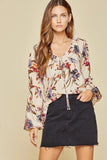 Floral Ruffle Tie Top