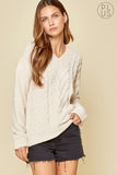 V-Neck Cable Chenille Plus