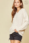 V-Neck Cable Chenille Plus