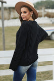 Wide Cuff Cable Knit Sweater