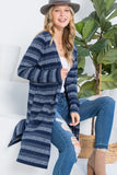 Hacci Stripped Cardigan -Plus