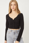 Button Front Knit Top