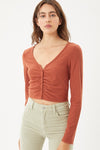 Button Front Knit Top