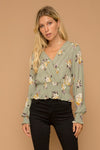 Flower Surplice Top