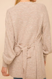 Bubble Sleeve Belted Cardigan