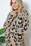 Eyelash Yarn Leopard Cardigan