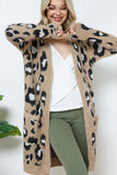 Eyelash Yarn Leopard Cardigan