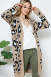 Eyelash Yarn Leopard Cardigan