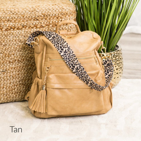 Madi Convertible Backpack-Tan
