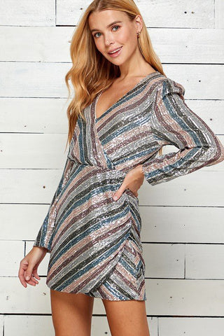 Sequined Multi-Color Party Dress
