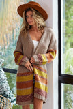 Open Front Striped Cardigan