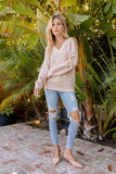 Lace Up V-Neck Sweater