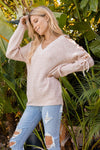 Fall 2022 Lace Up V-Neck Sweater
