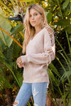 Fall 2022 Lace Up V-Neck Sweater
