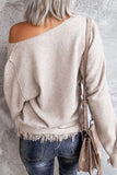 Fall 2022   V-Neck Fringe Sweater