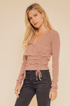 Ruched Waist Top-Blush