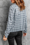 Plaid Blazer-Grey