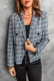 Plaid Blazer-Grey