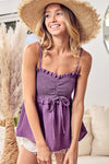 Ruffled Edge Smocked Tank