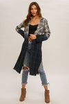 Dip-Dyed Plaid Duster