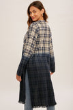 Dip-Dyed Plaid Duster