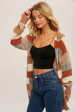 Retro Stripe Color Block Cardigan