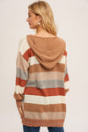 Retro Stripe Color Block Cardigan