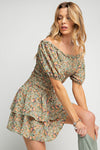Smocked Ruffle Mini Dress