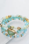 Druzy, Semi Precious, Beaded Stretch Bracelets, Set of 3